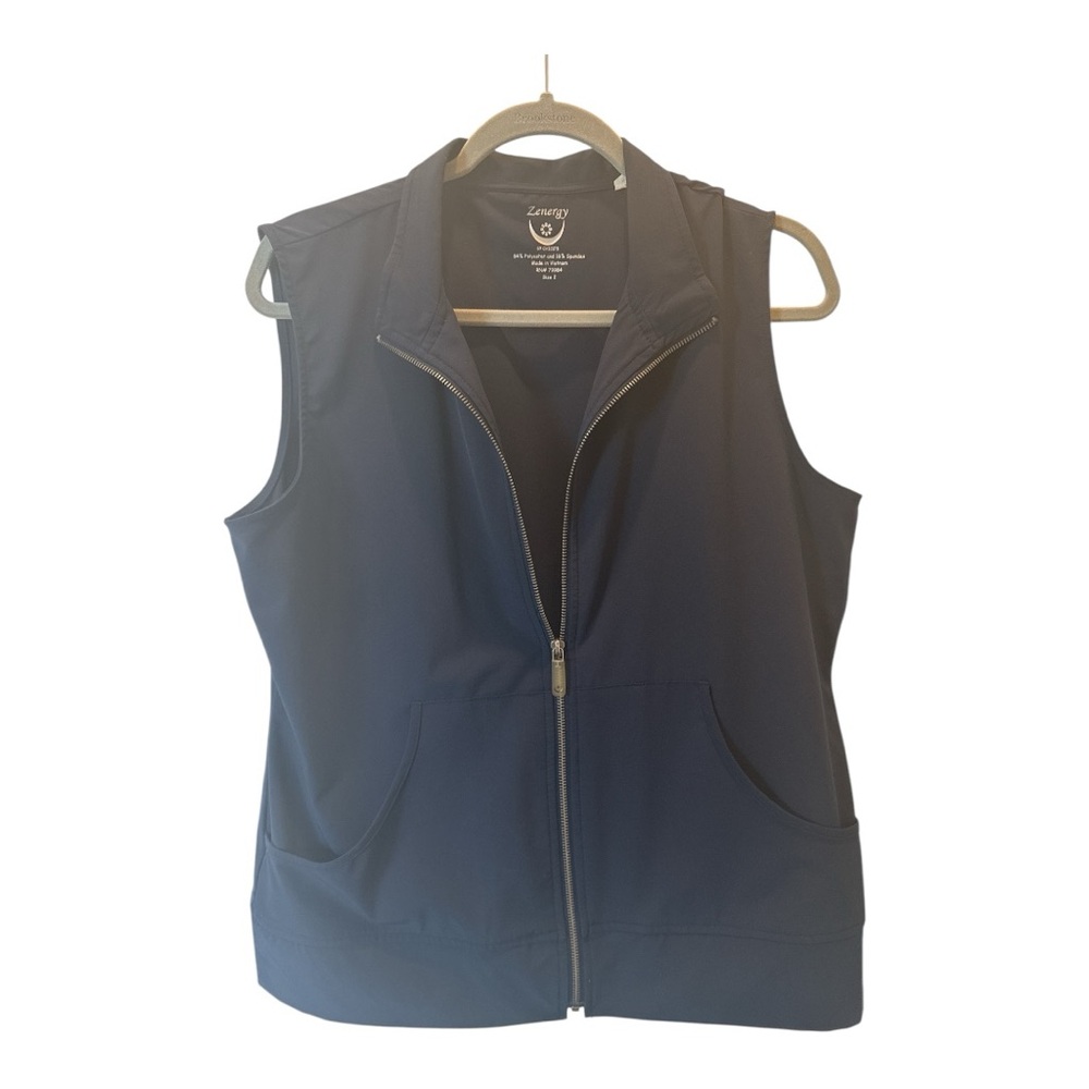 Chico’s Zenery Navy Blue Zippered Vest